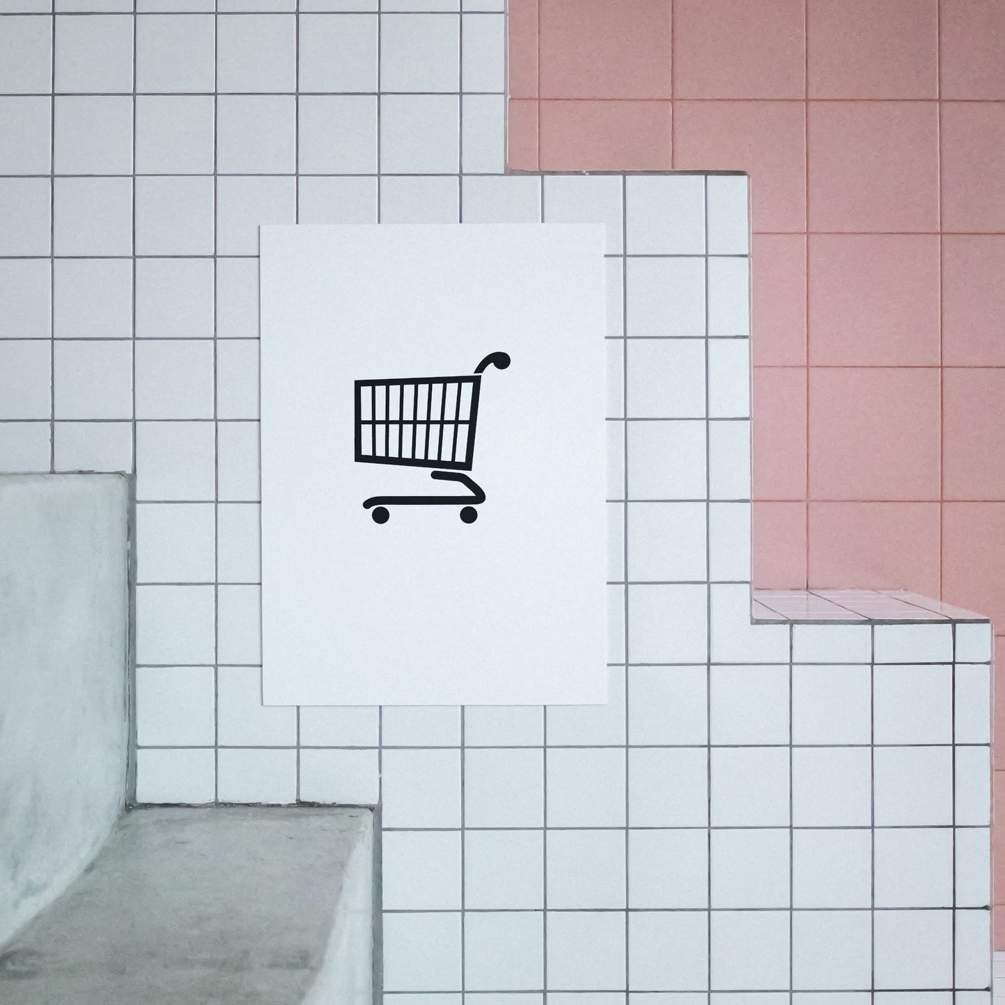 Stylish vector silhouette of a shopping cart for crafting