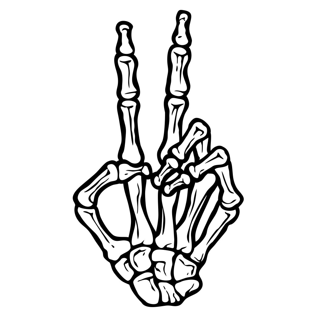 Creative black skeleton hand design for cutting machines