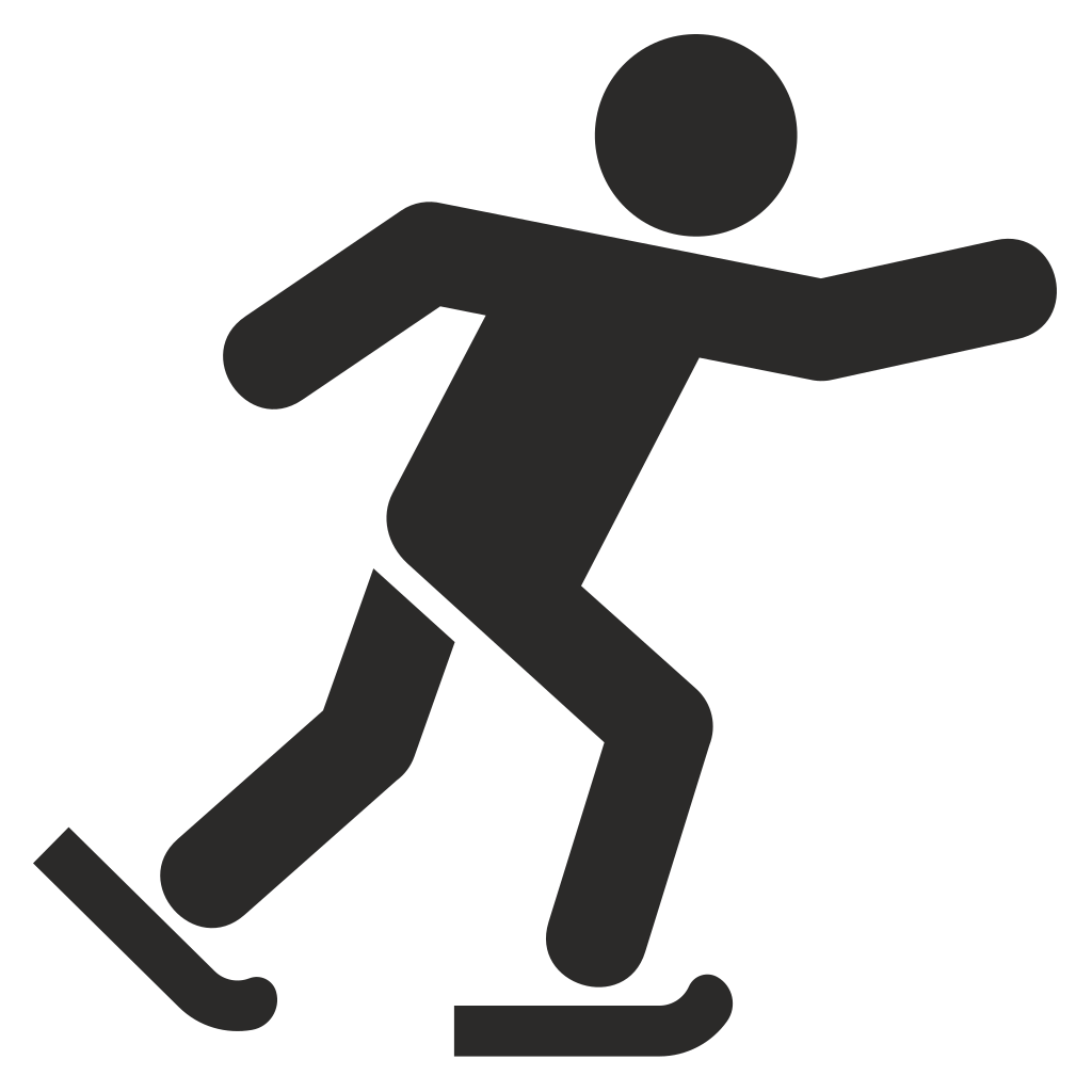 Motion captures joy of ski skating in a dynamic vector design