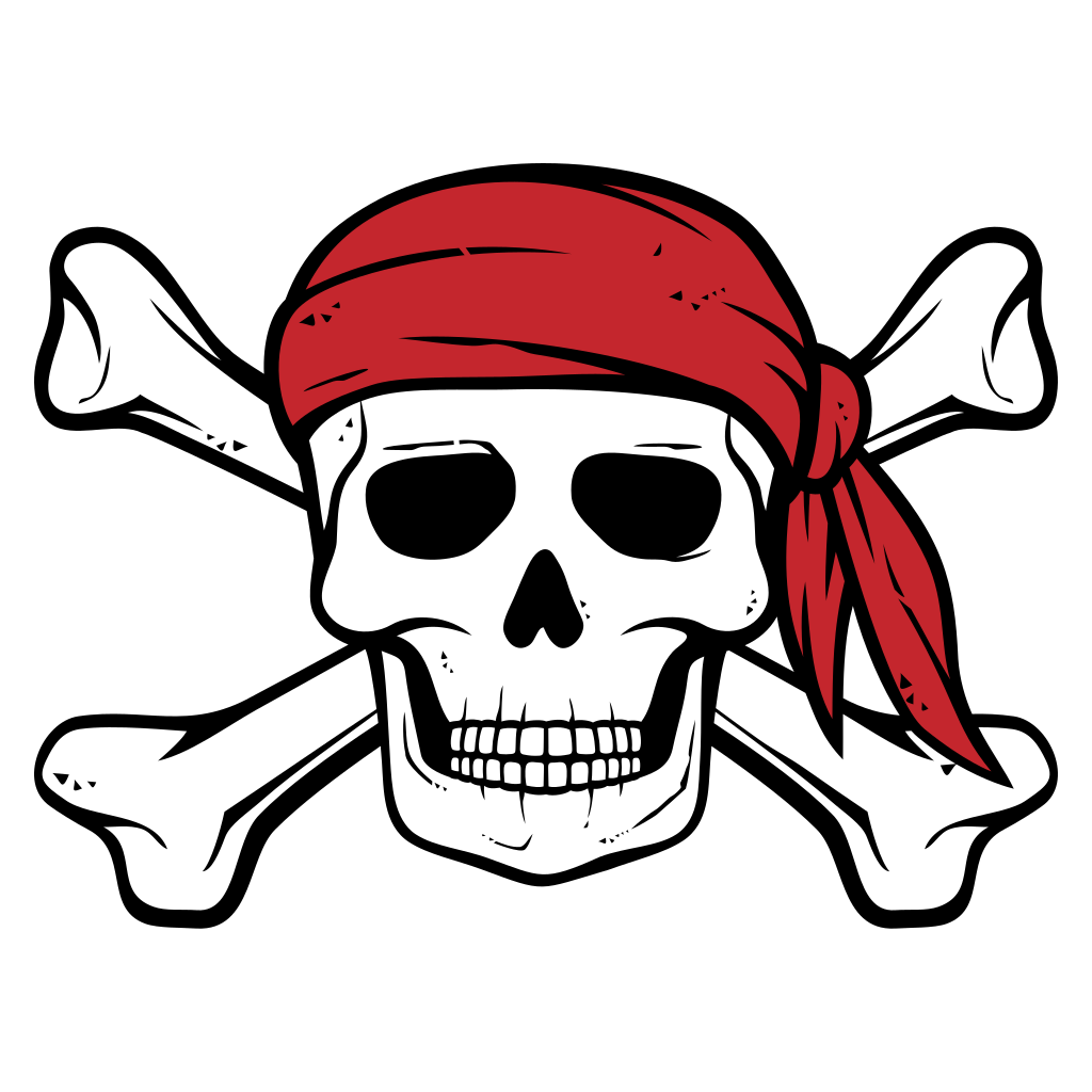 Skull with bandana design for cutting machines