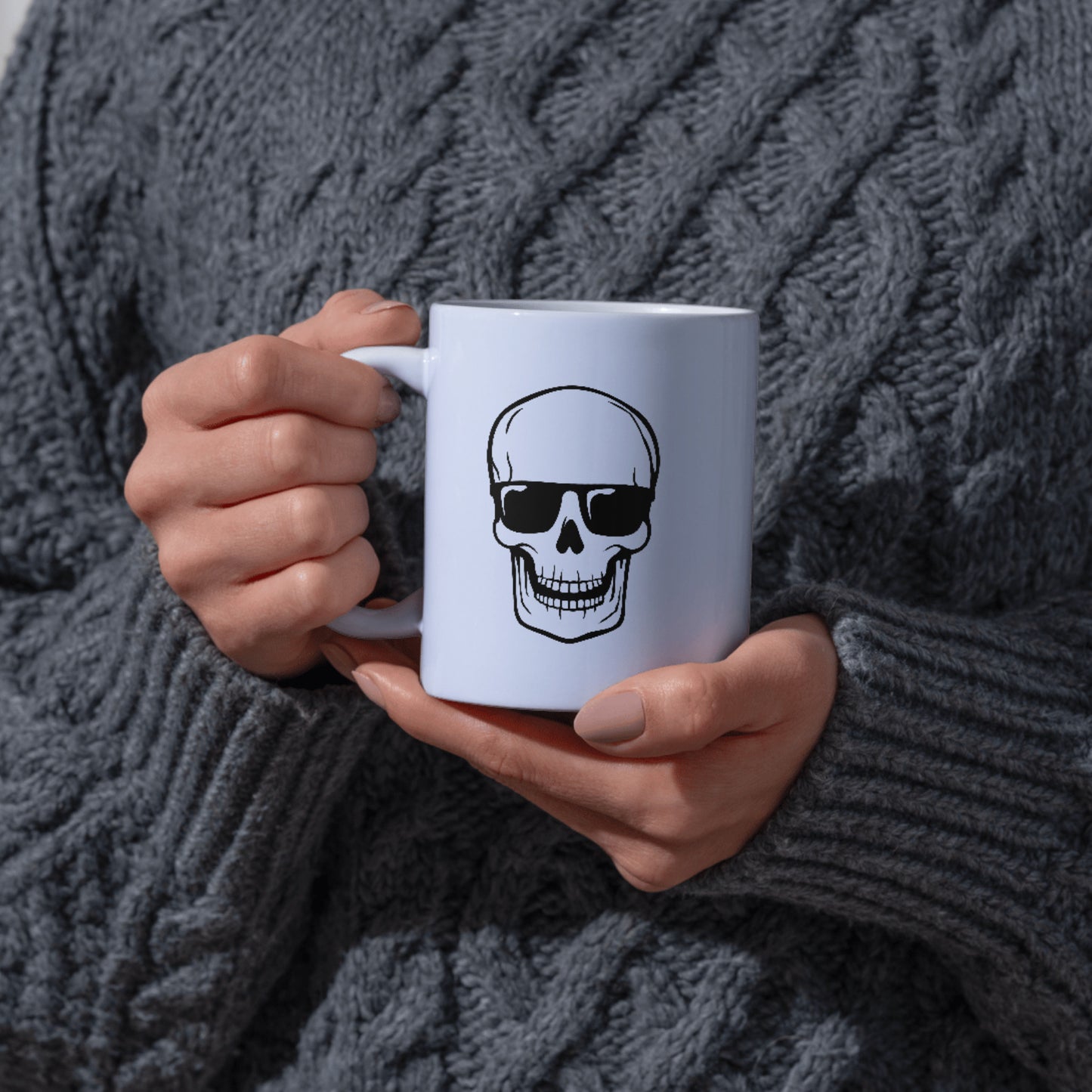 Stylish skull wearing sunglasses for creative designs