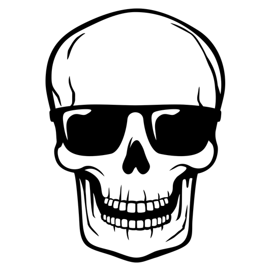 Stylish skull wearing sunglasses for creative designs