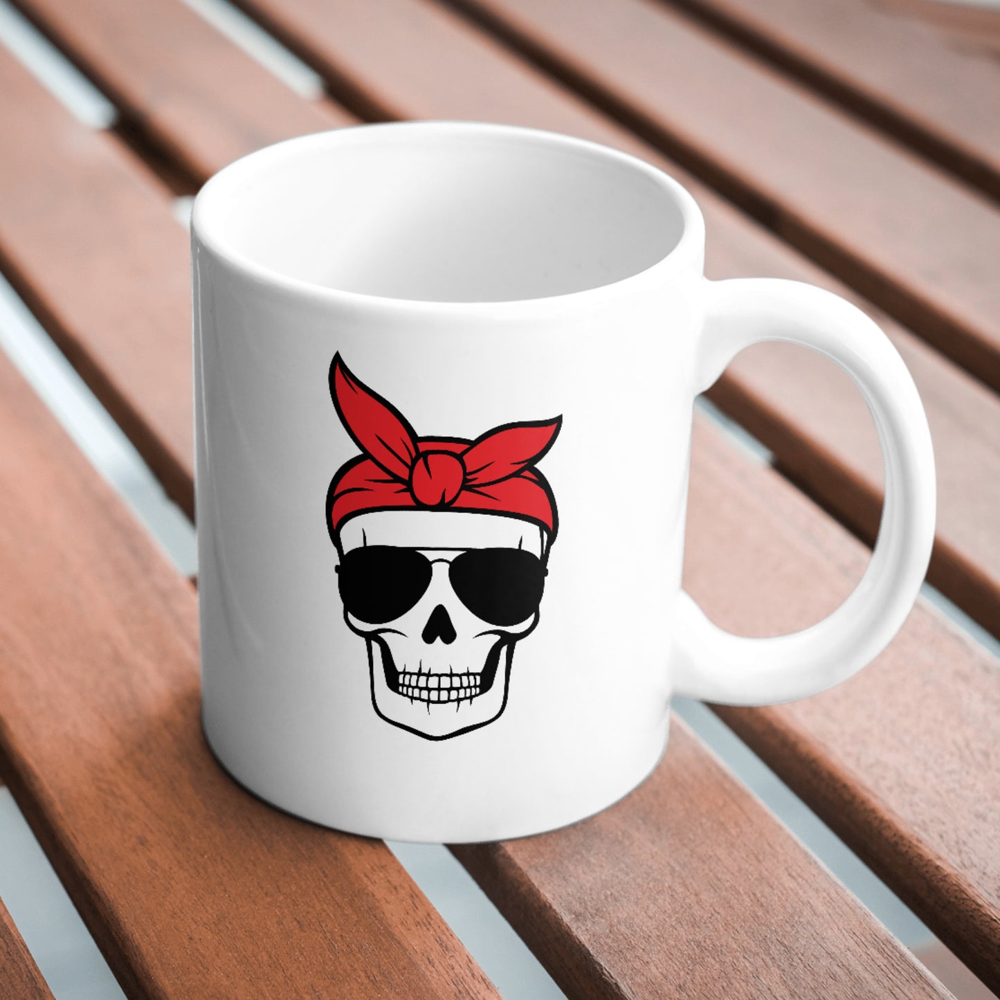 Skull with aviator shades and bandana illustration