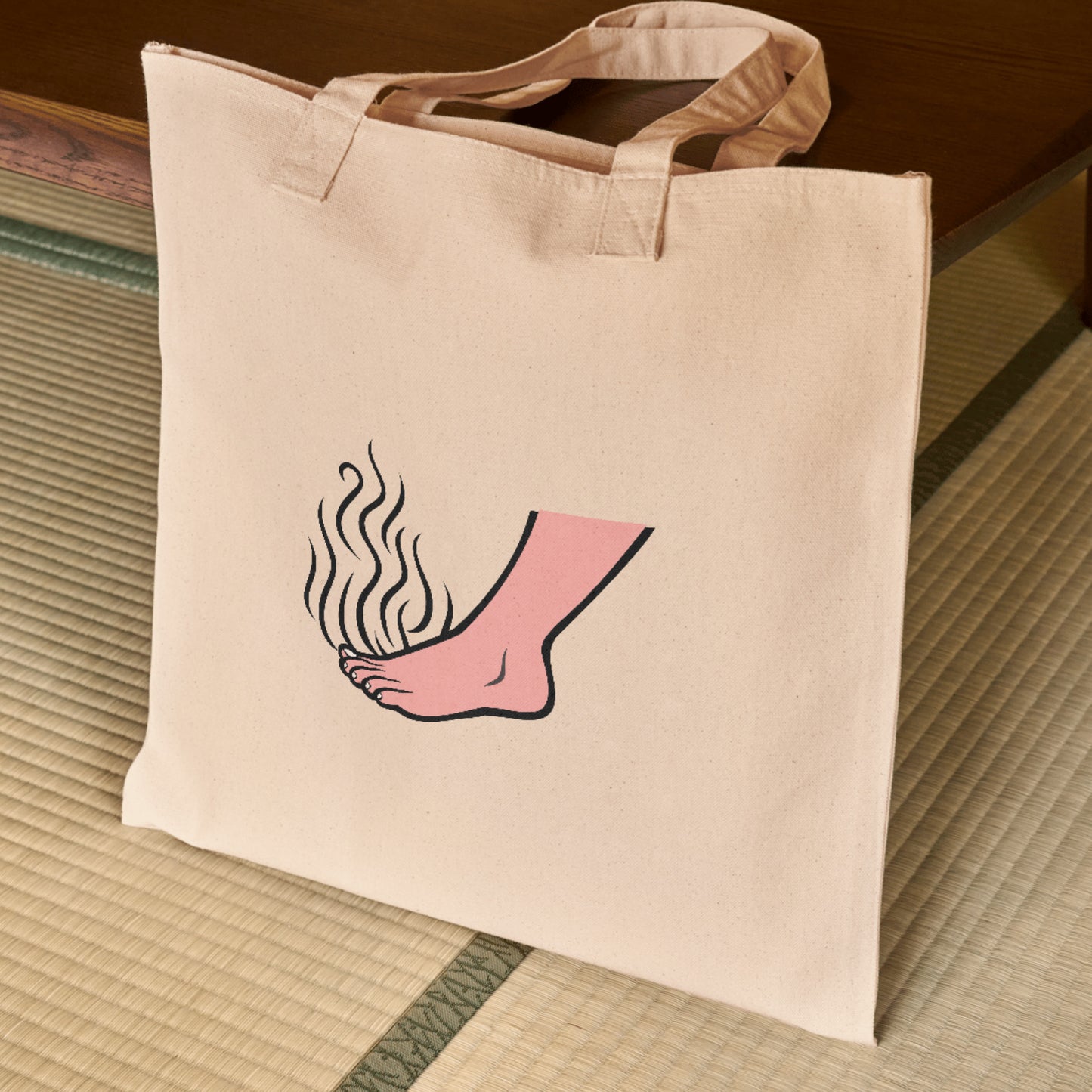 Illustration of smelly feet with steam rising