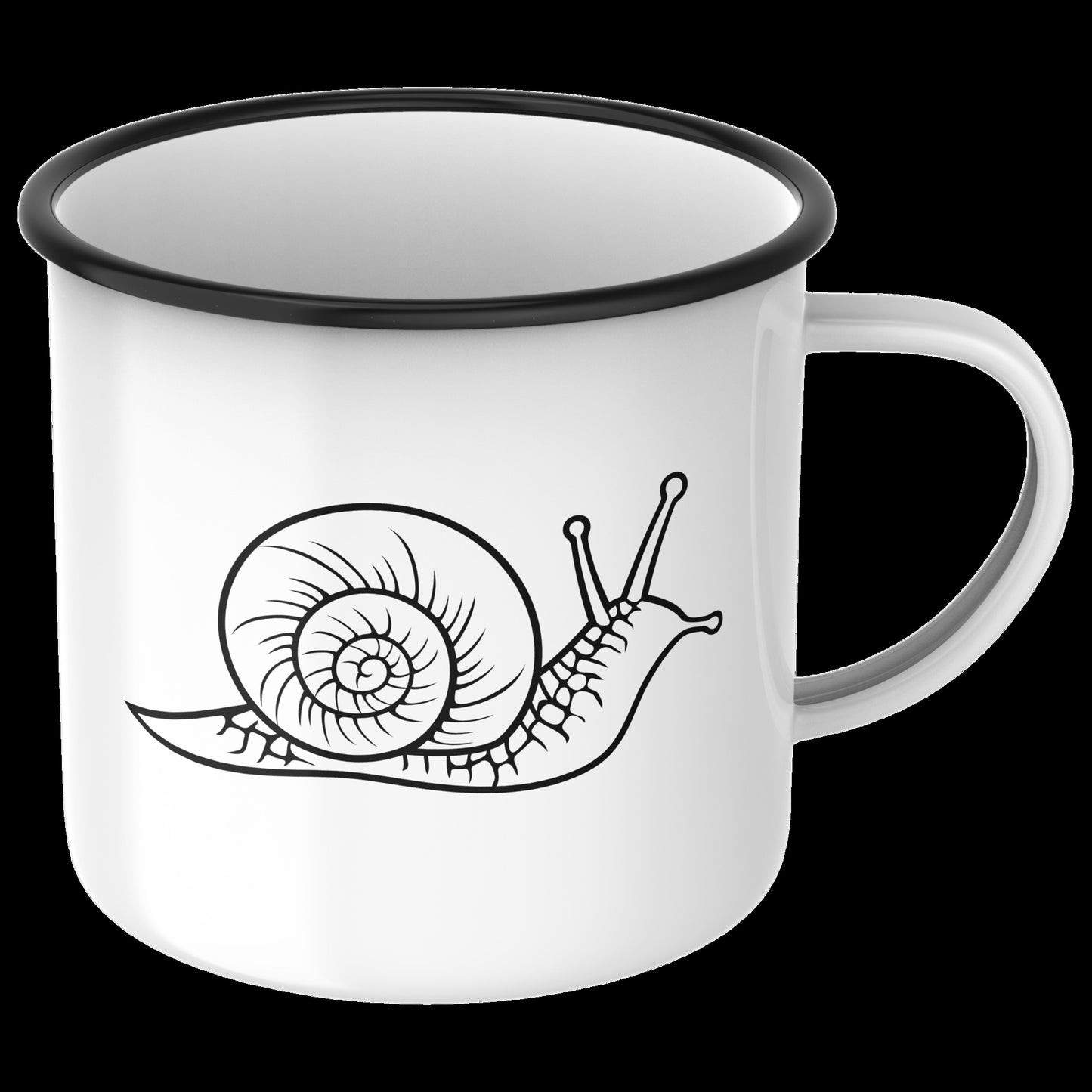 SVG design of a black and white snail for crafting