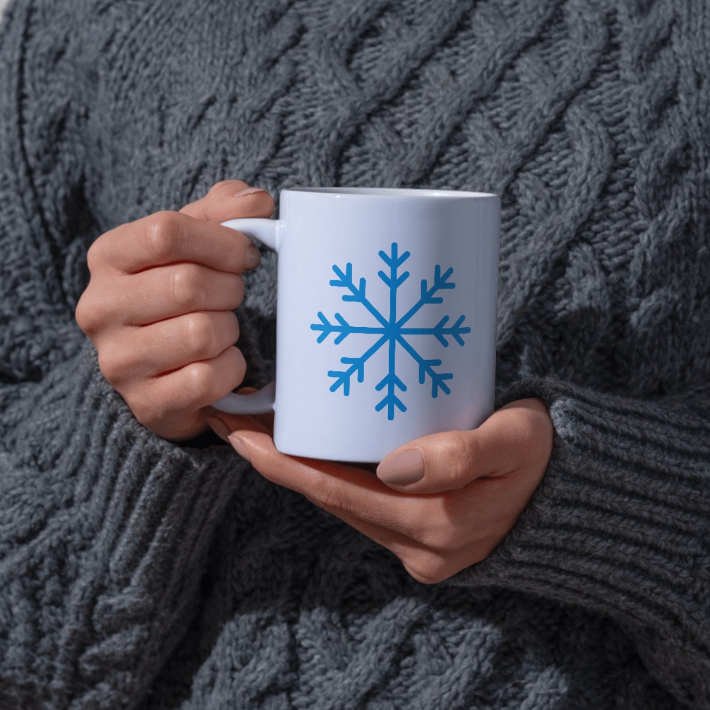 Bright blue snowflake vector design for cutting machines