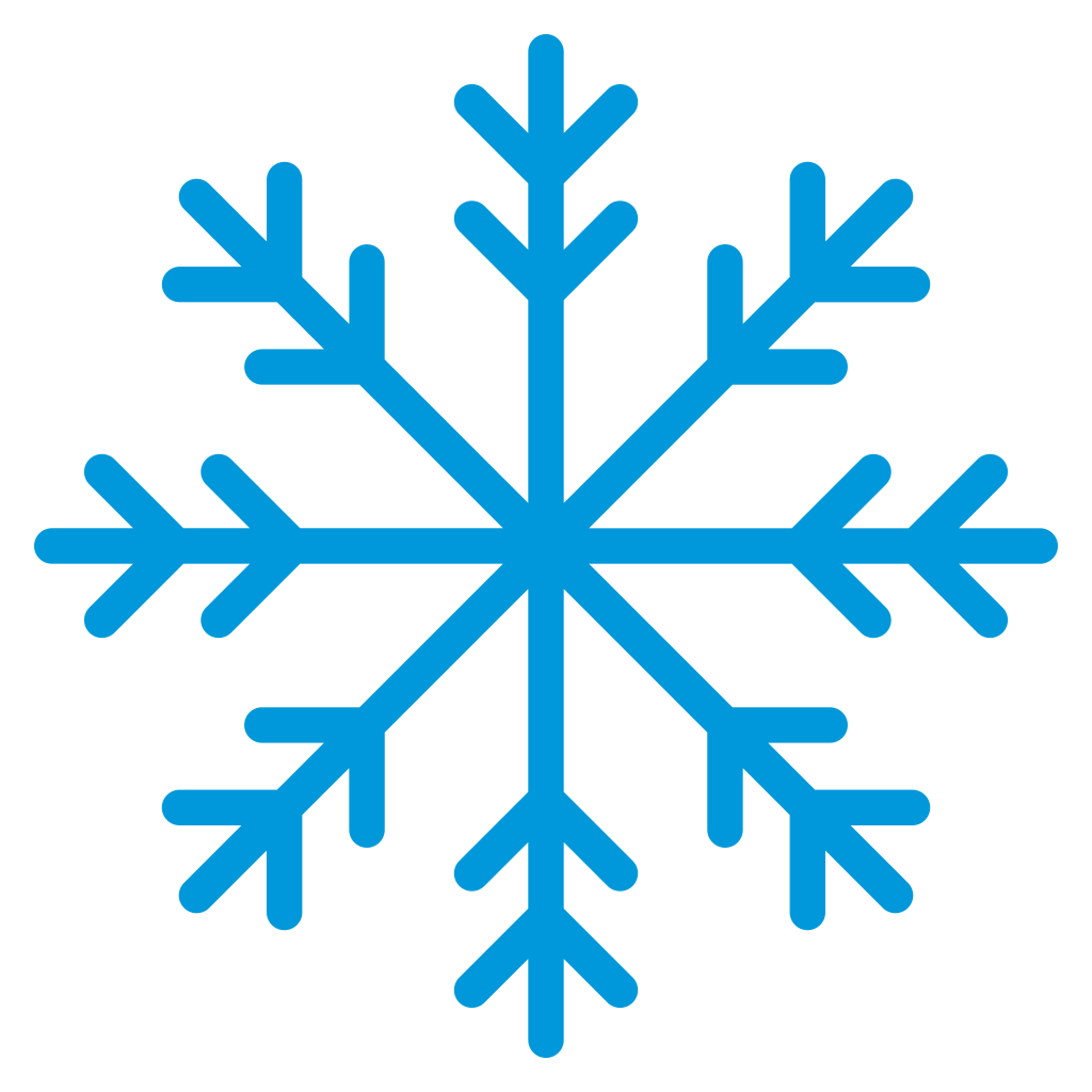 Bright blue snowflake vector design for cutting machines