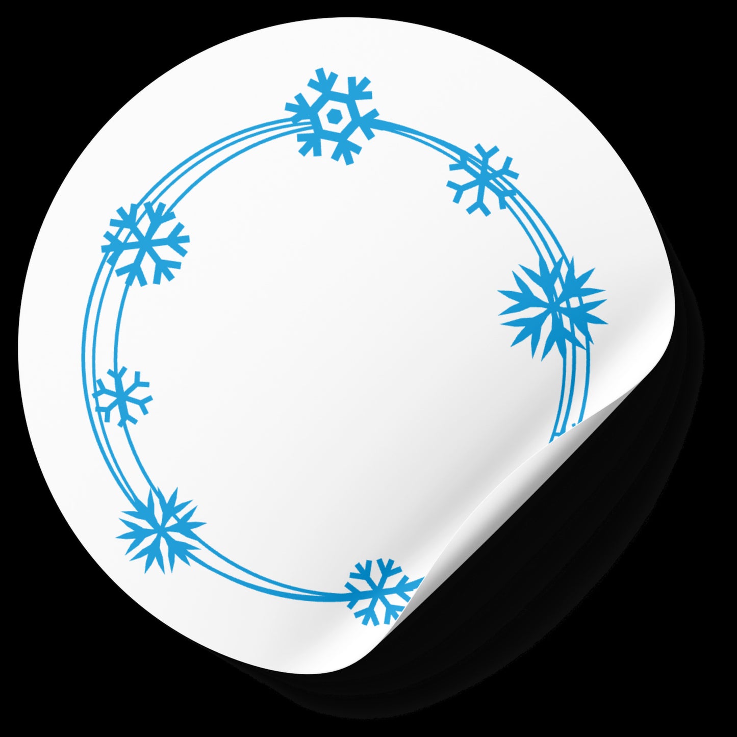 Snowflakes circle frame layered design for cutting machines