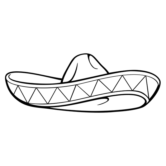 Black and white sombrero design for cutting machines