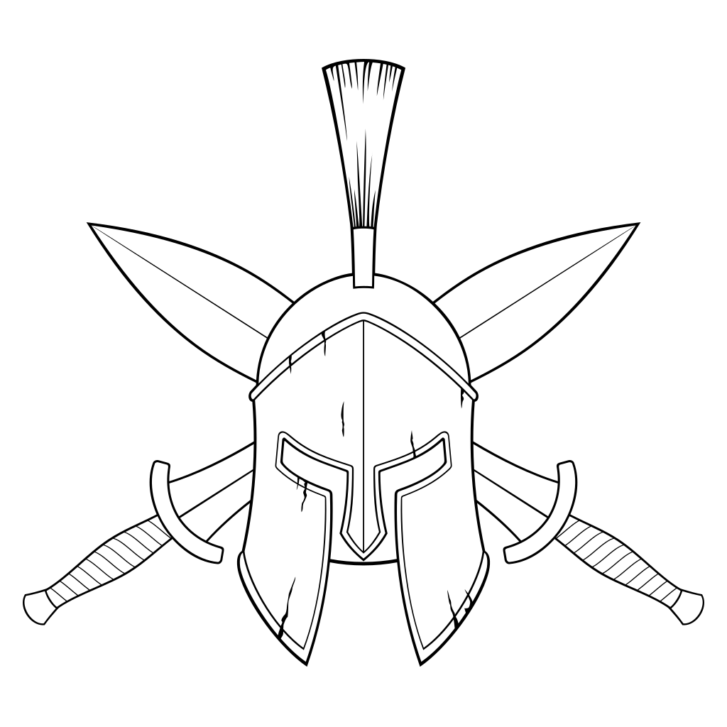 Intricate Spartan helmet design perfect for cutting machines