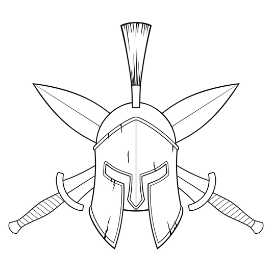 Intricate Spartan helmet design perfect for cutting machines