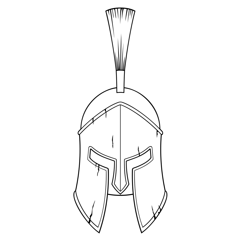 Elegant spartan helmet design for cutting machines