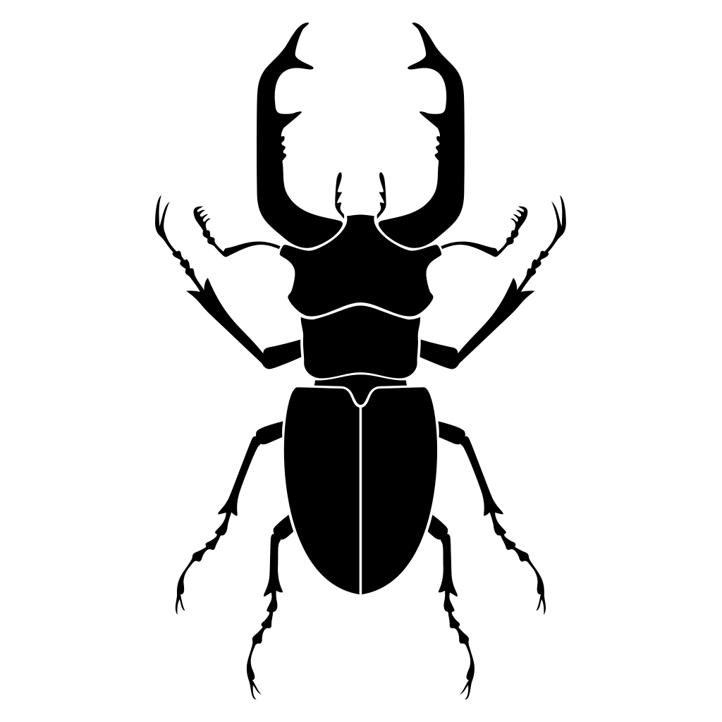 Intricate black vector design of a majestic beetle for crafting