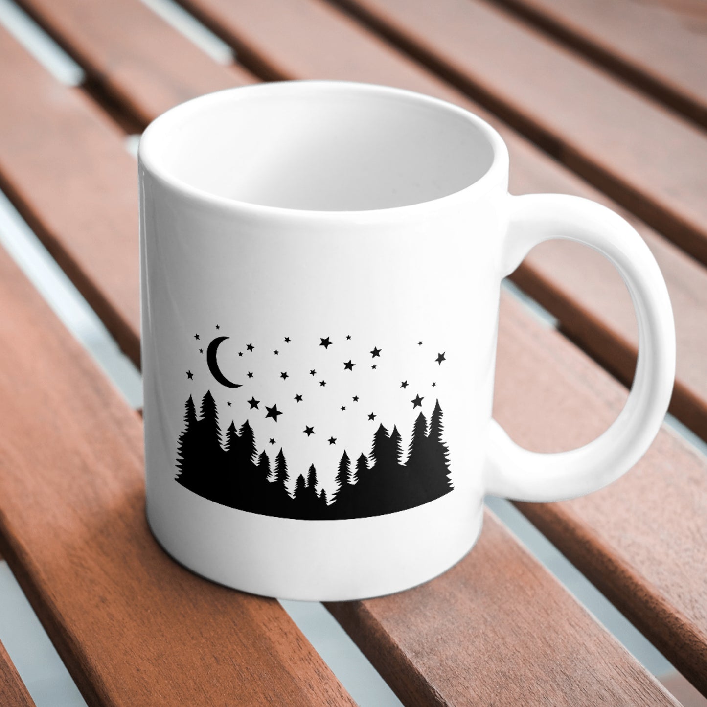 Starry night forest silhouette for creative cutting projects