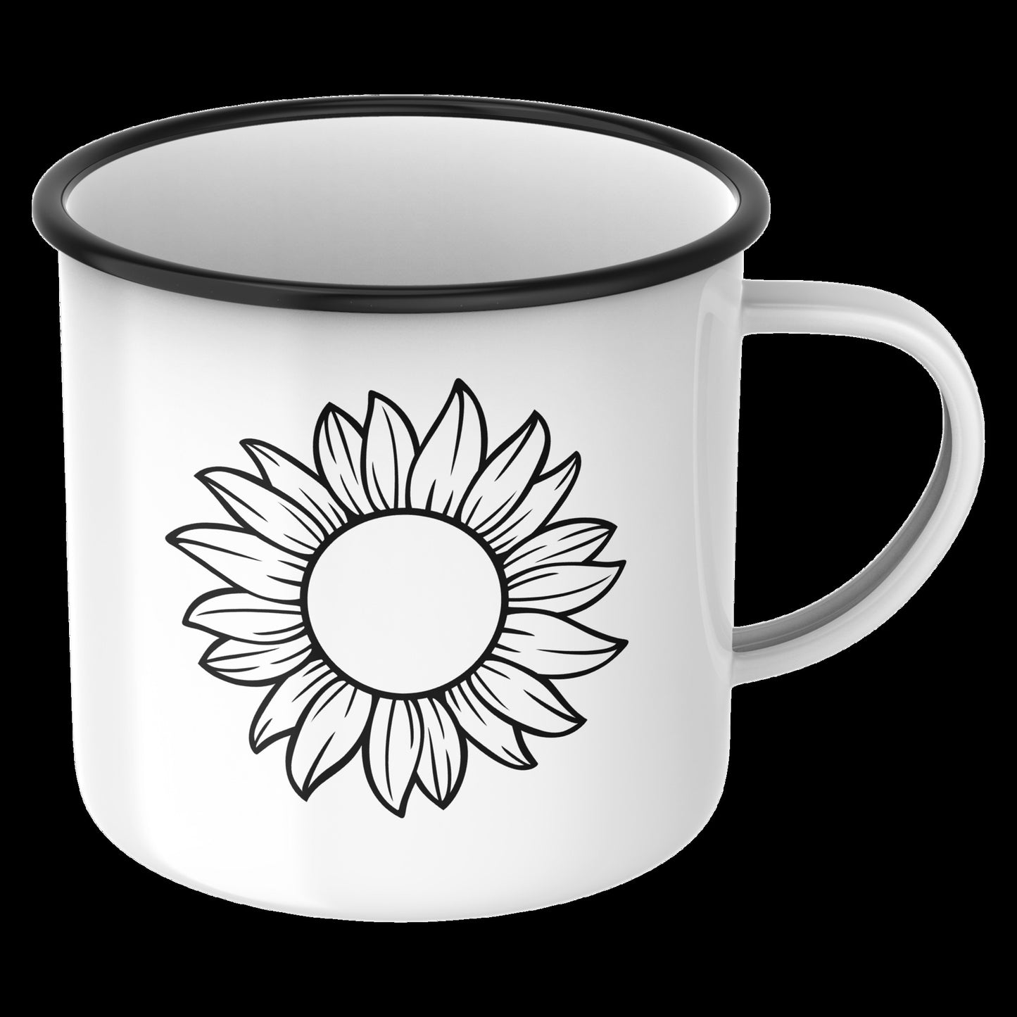 Elegant black and white sunflower design for cutting machines