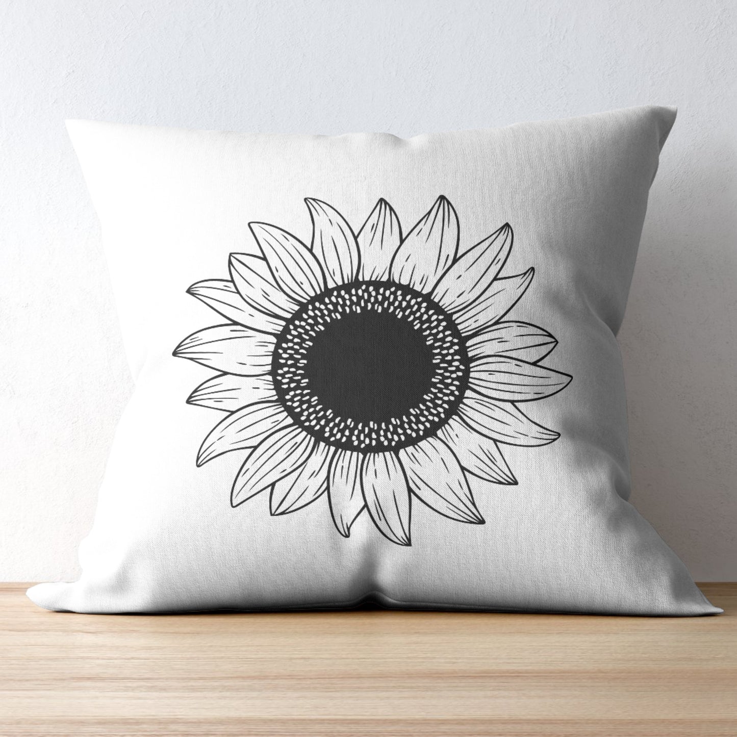 Elegant black and white sunflower design for crafting