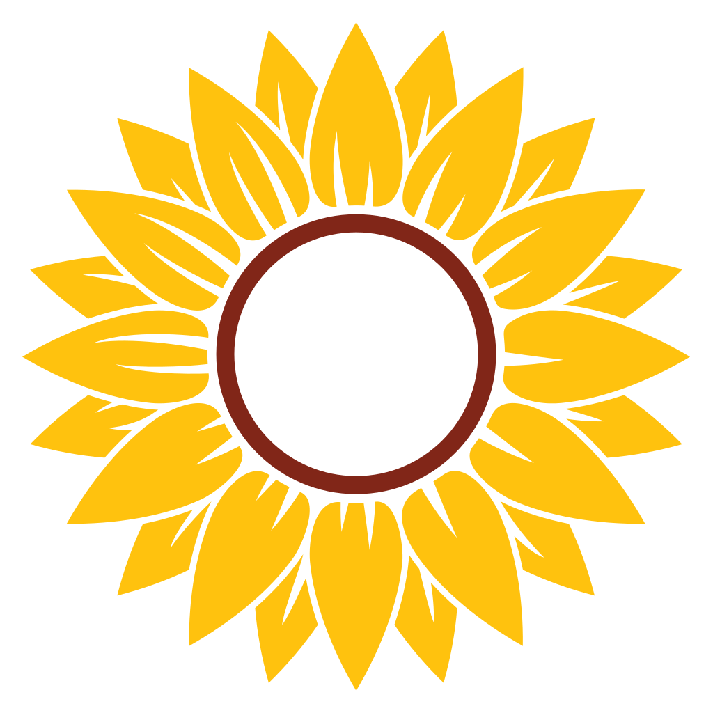 Eye-catching sunflower monogram design for crafting