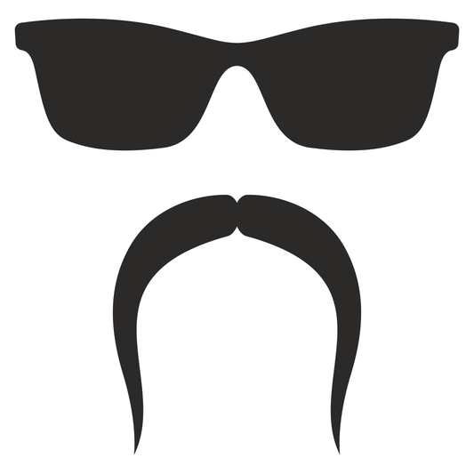 Bold sunglasses and rock and roll mustache vector design