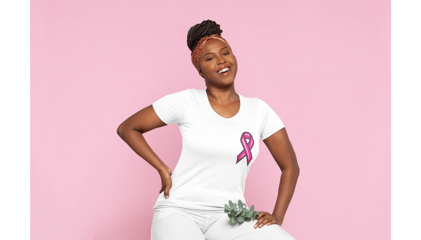 Support breast cancer awareness with vibrant ribbon design