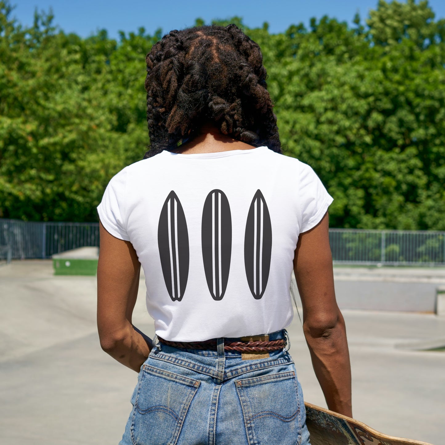 Silhouette of striped surfboards ideal for creative crafting