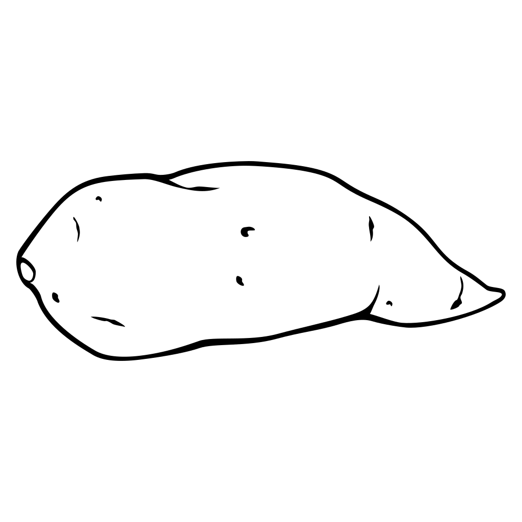 Creative vector design of a sweet potato for cutting machines