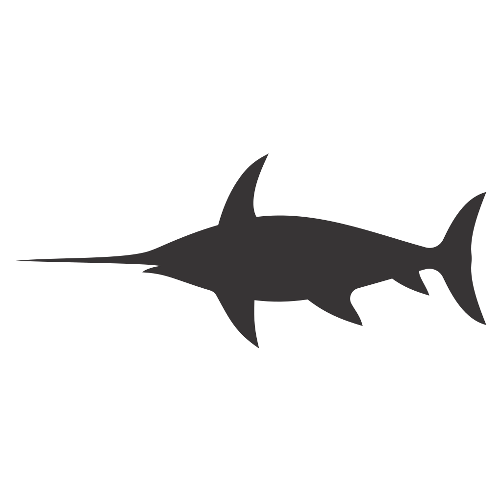 Beautiful swordfish silhouette for crafting and design projects