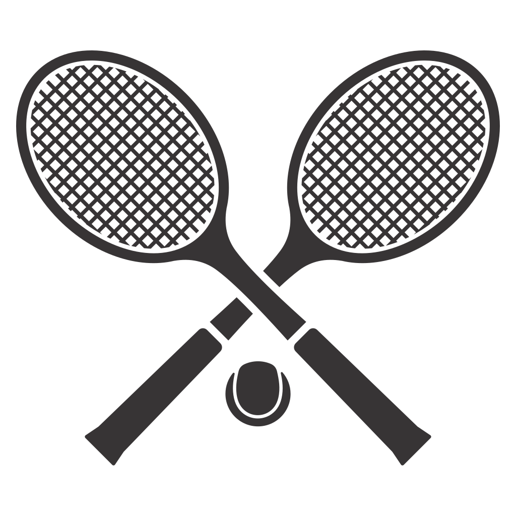 Vector tennis racquet set for creative cutting projects