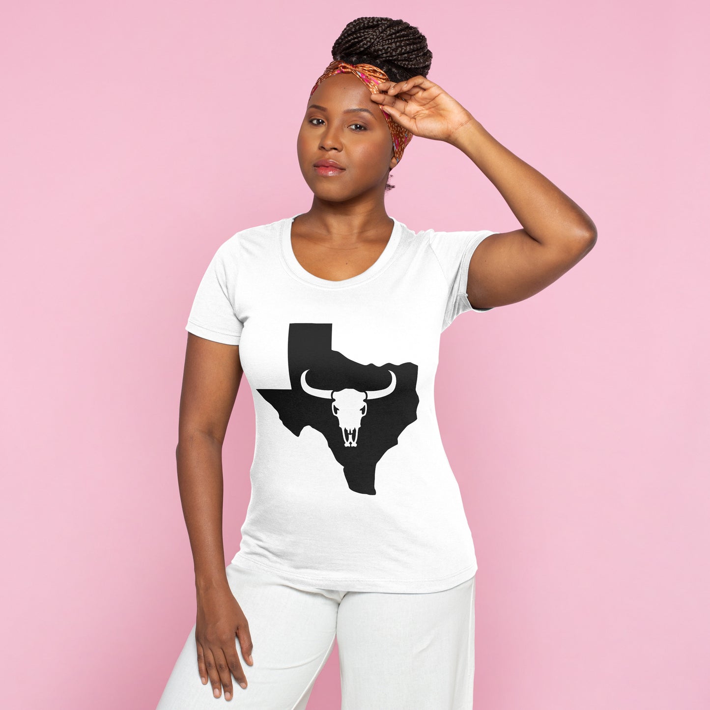 Texas silhouette featuring a bull skull for creative projects
