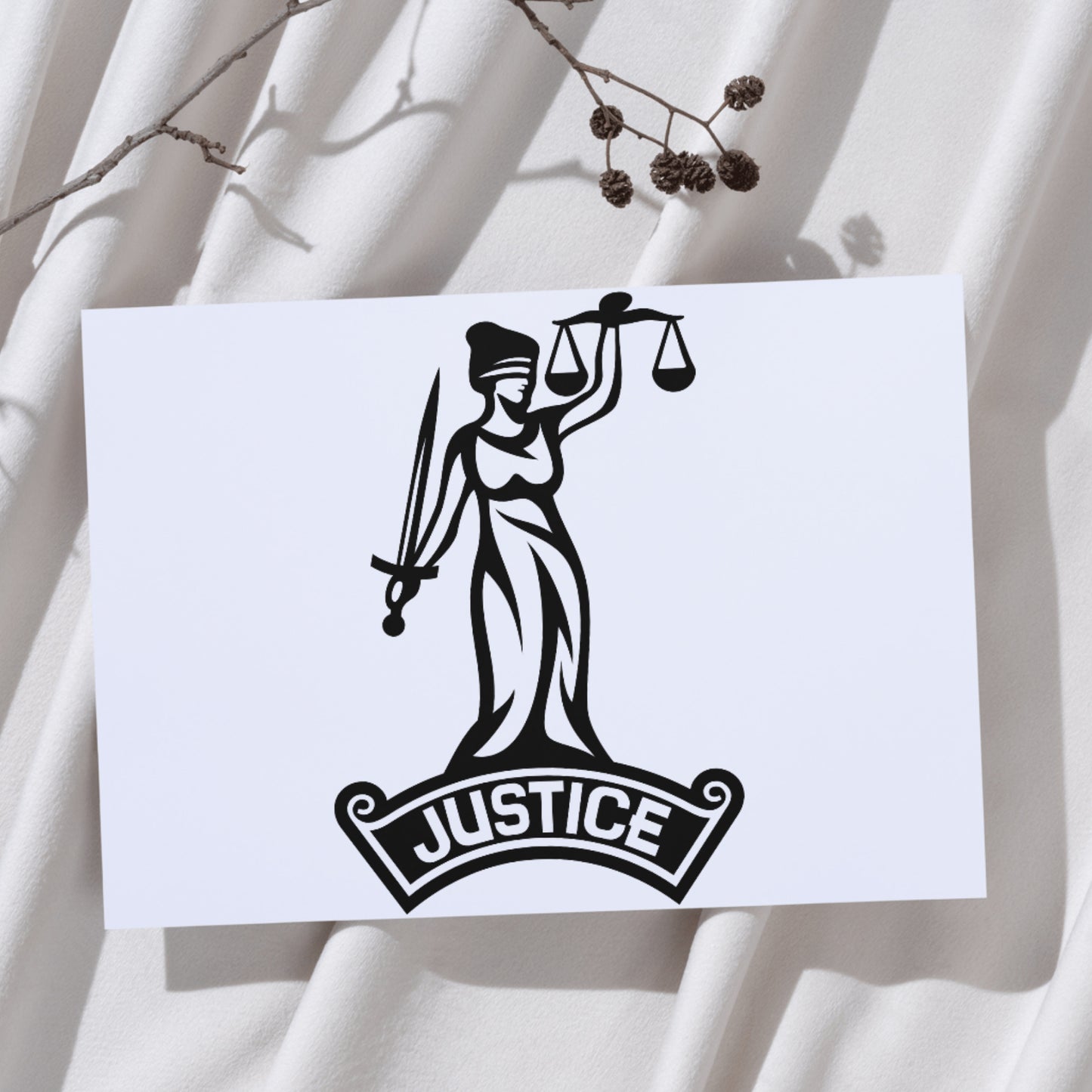 Inspiring vector design of the statue of justice for cutting
