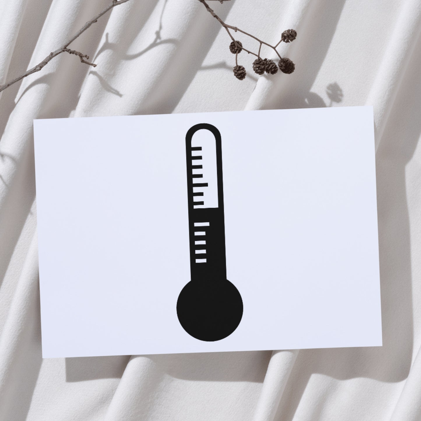 Creative black silhouette of a thermometer design for crafting
