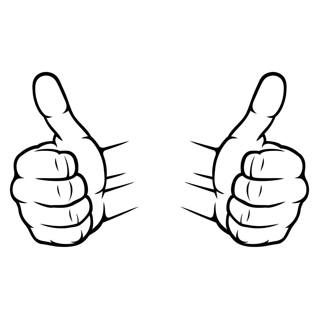 Creative thumbs up silhouette for cutting machines
