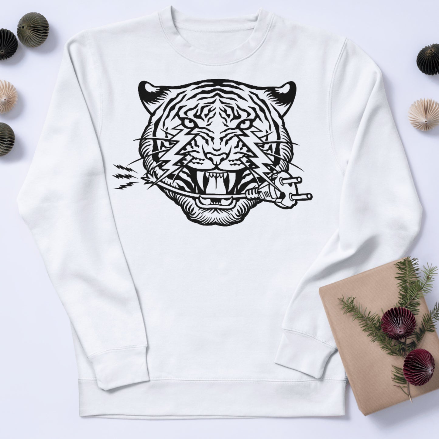 Fierce black and white tiger design for cutting machines