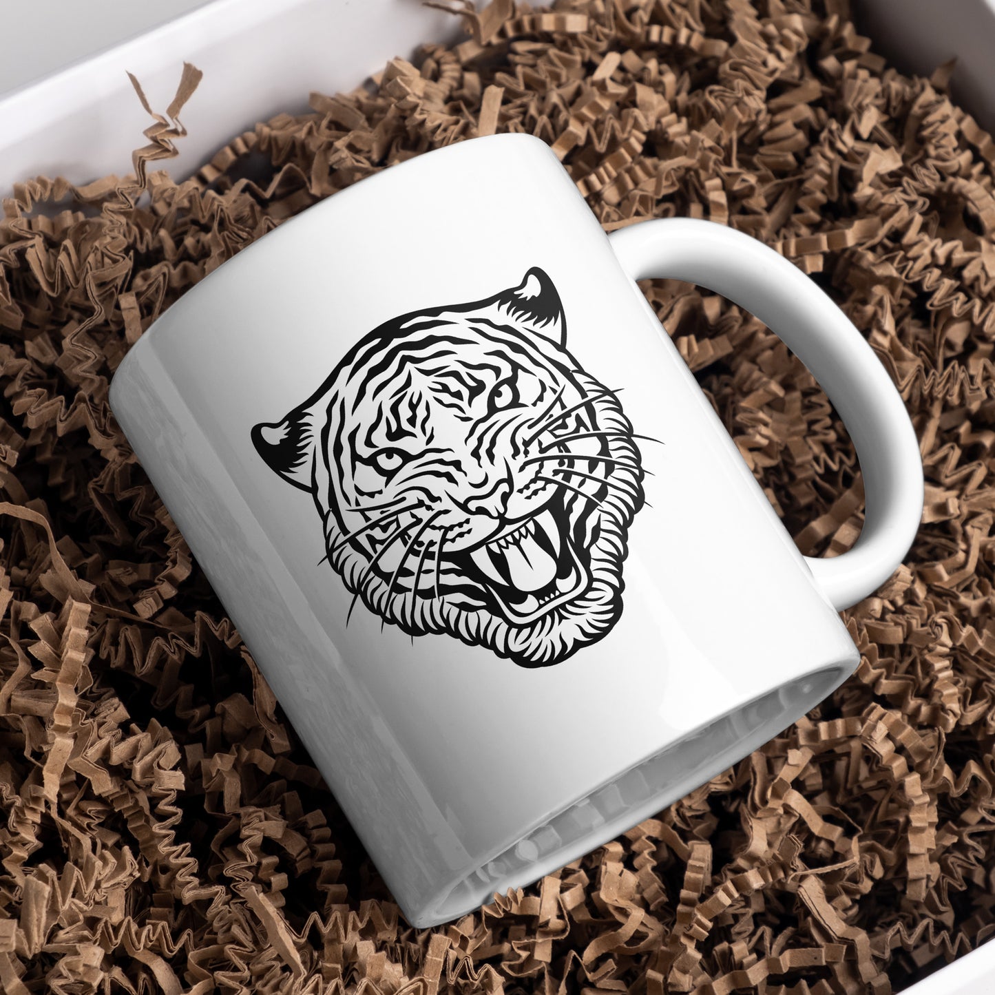 Stunning black and white tiger face design for cutting machines