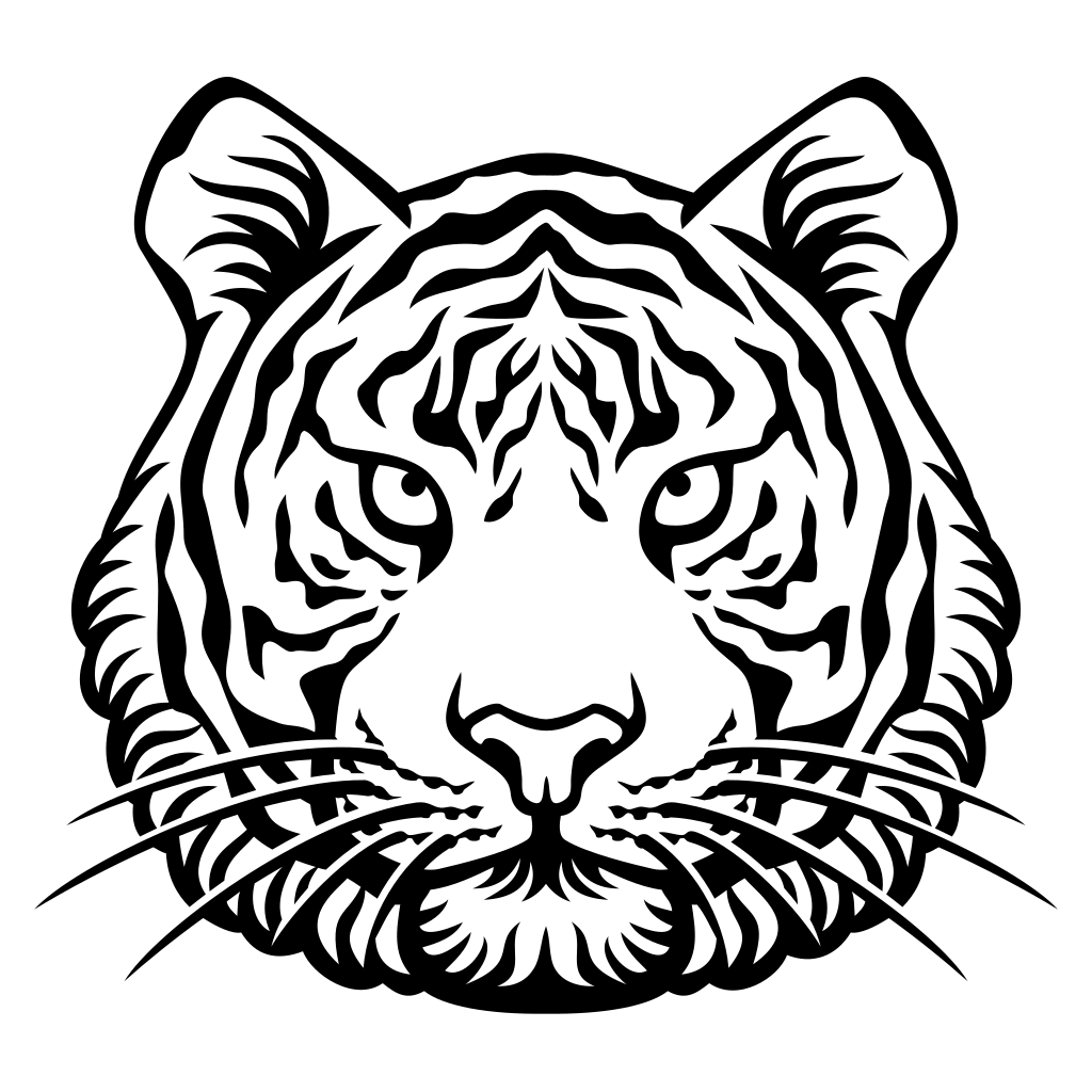 Intricate tiger head design for creative cutting projects