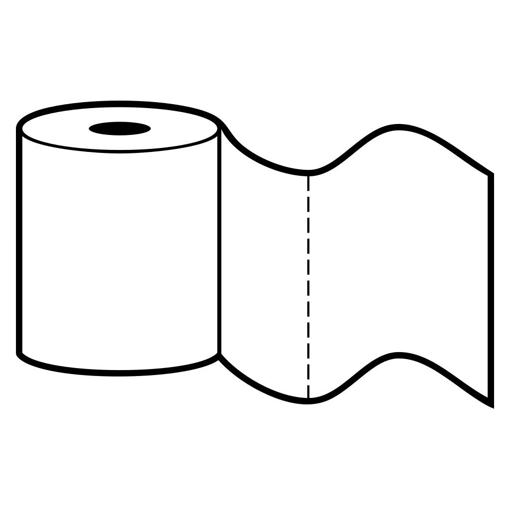 Black and white toilet paper roll vector design