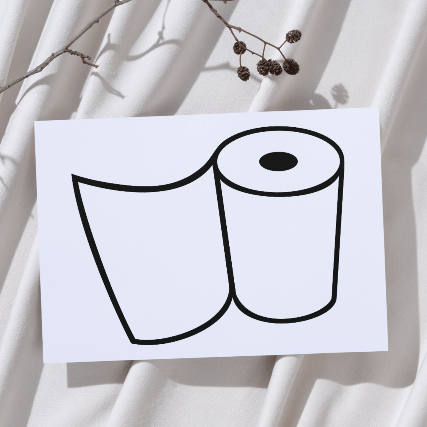 Vector design of a toilet paper roll for cutting