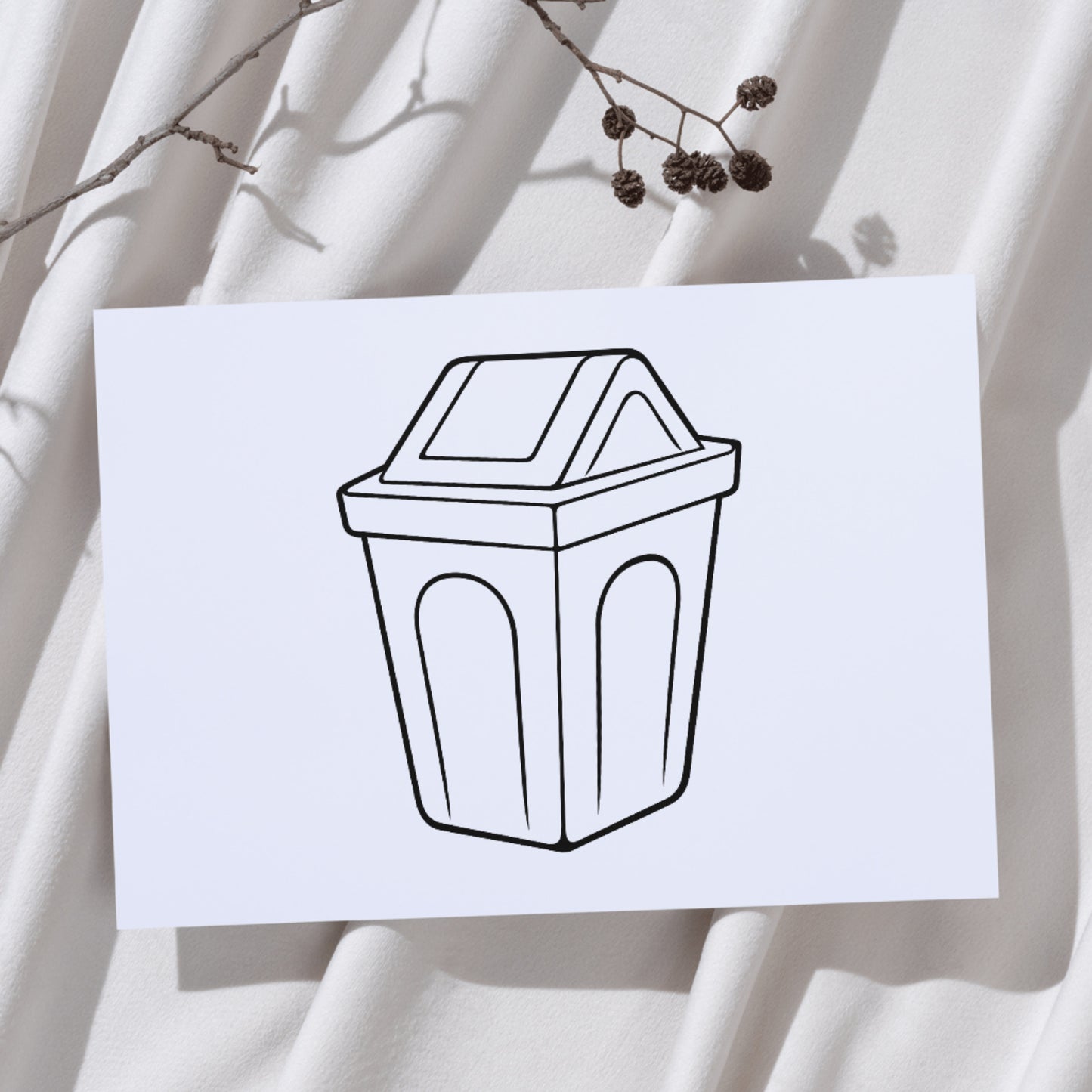 Creative vector design for a modern trash can silhouette