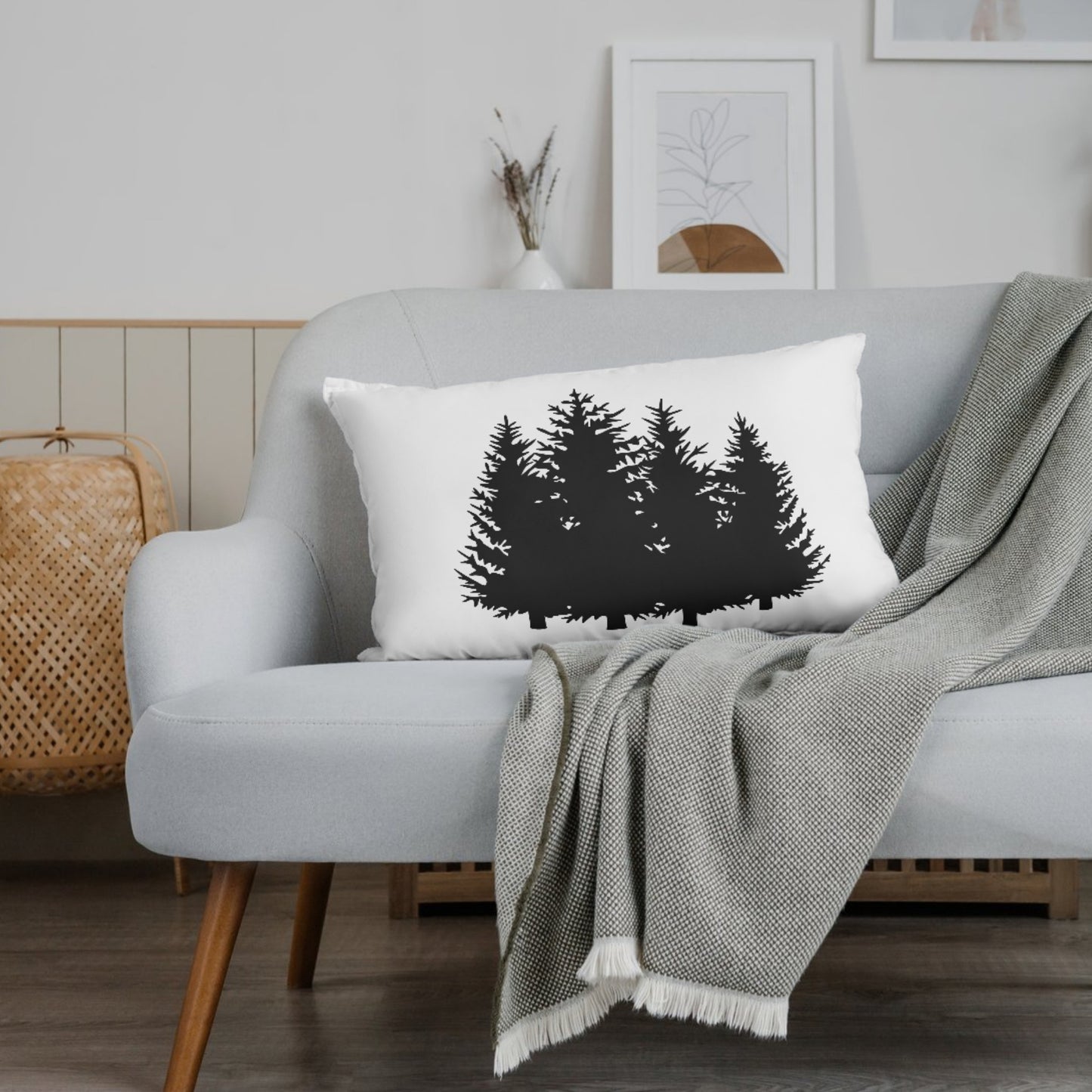 Elegant silhouette of pine trees for creative cutting projects