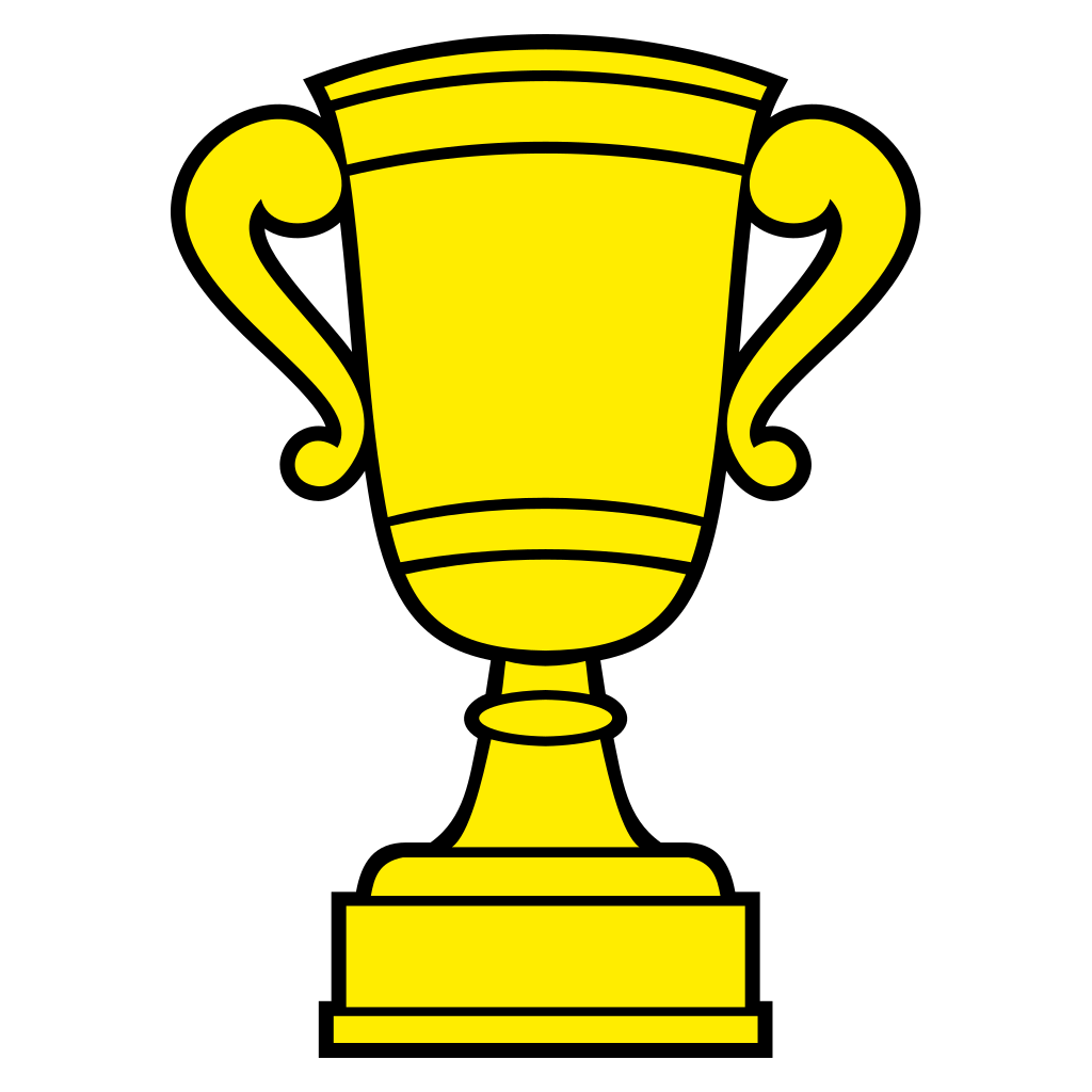 Celebrate victory with a vibrant yellow trophy design for crafts