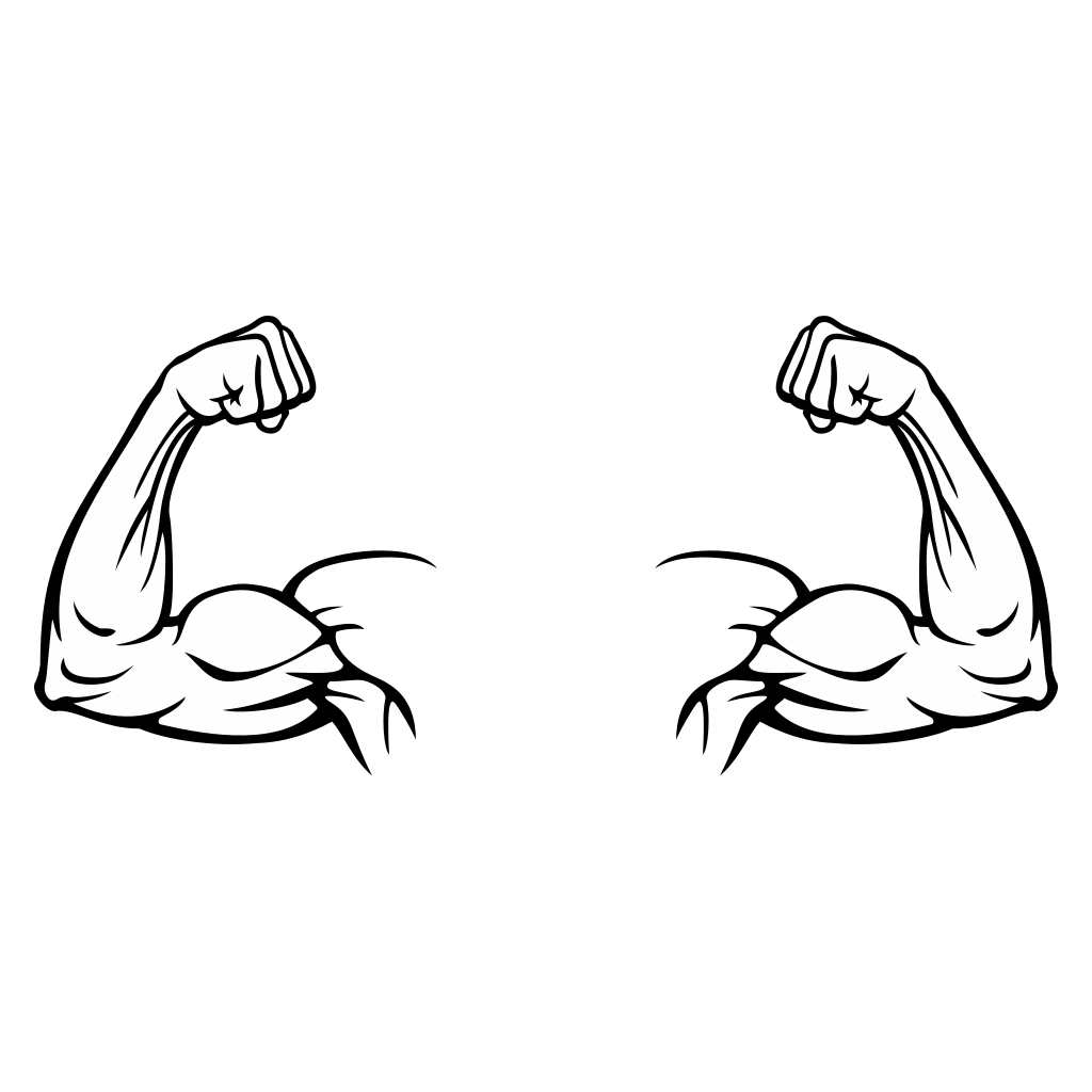 Creative bicep silhouette design for cutting machines