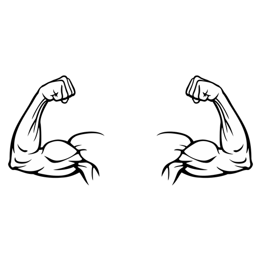 Creative bicep silhouette design for cutting machines