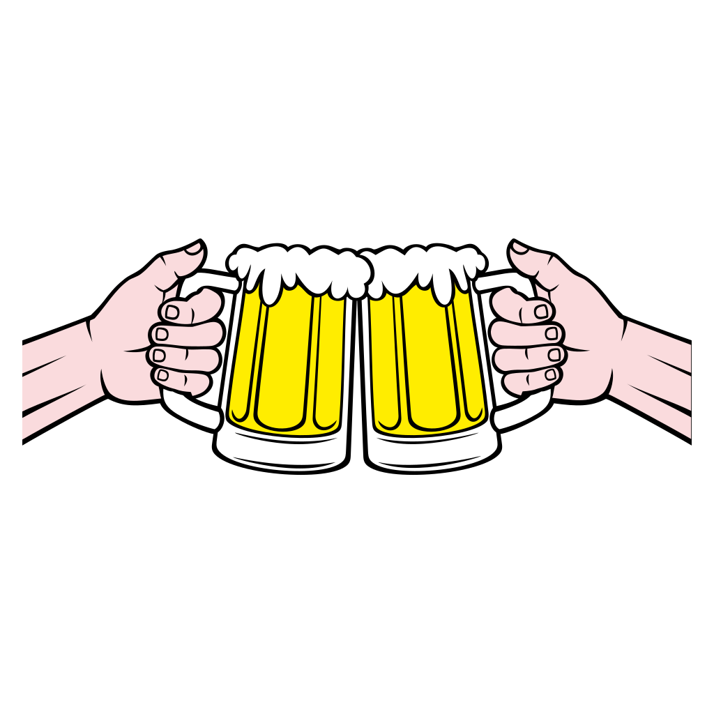 Cheers with beer glasses in a joyful celebration moment