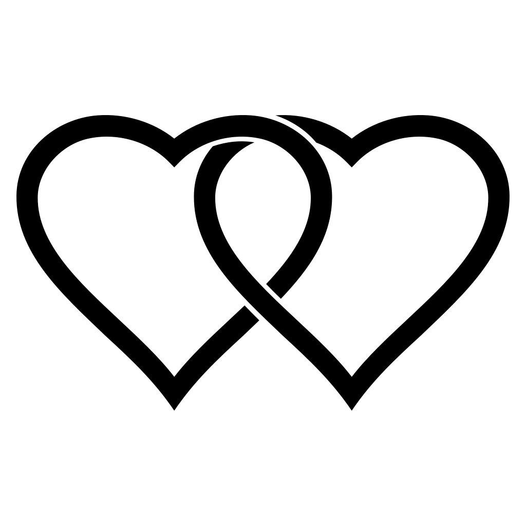 Two intertwining black hearts for creative cutting projects