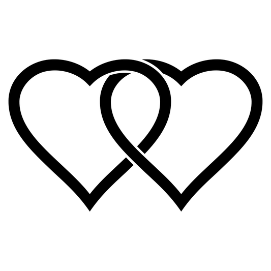 Two intertwining black hearts for creative cutting projects