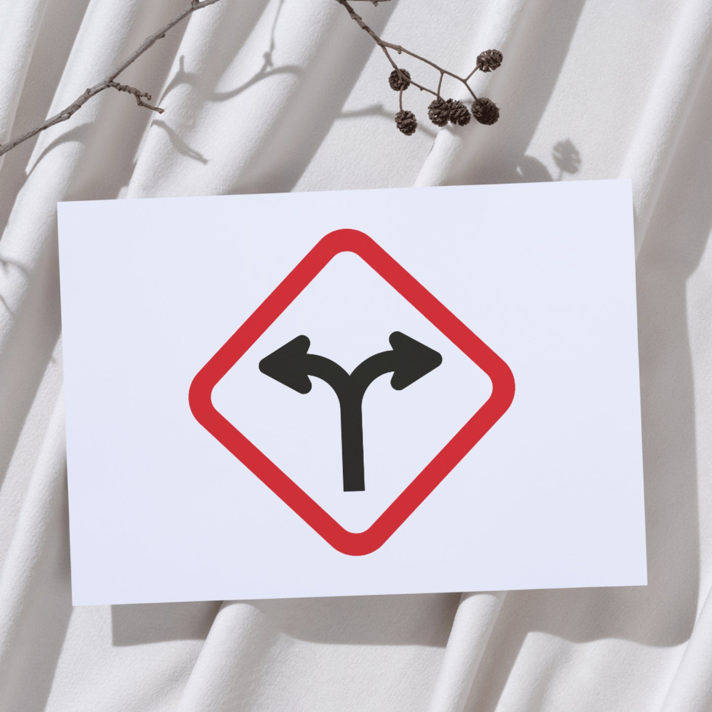 Vector design of a two-way road sign for cutting machines