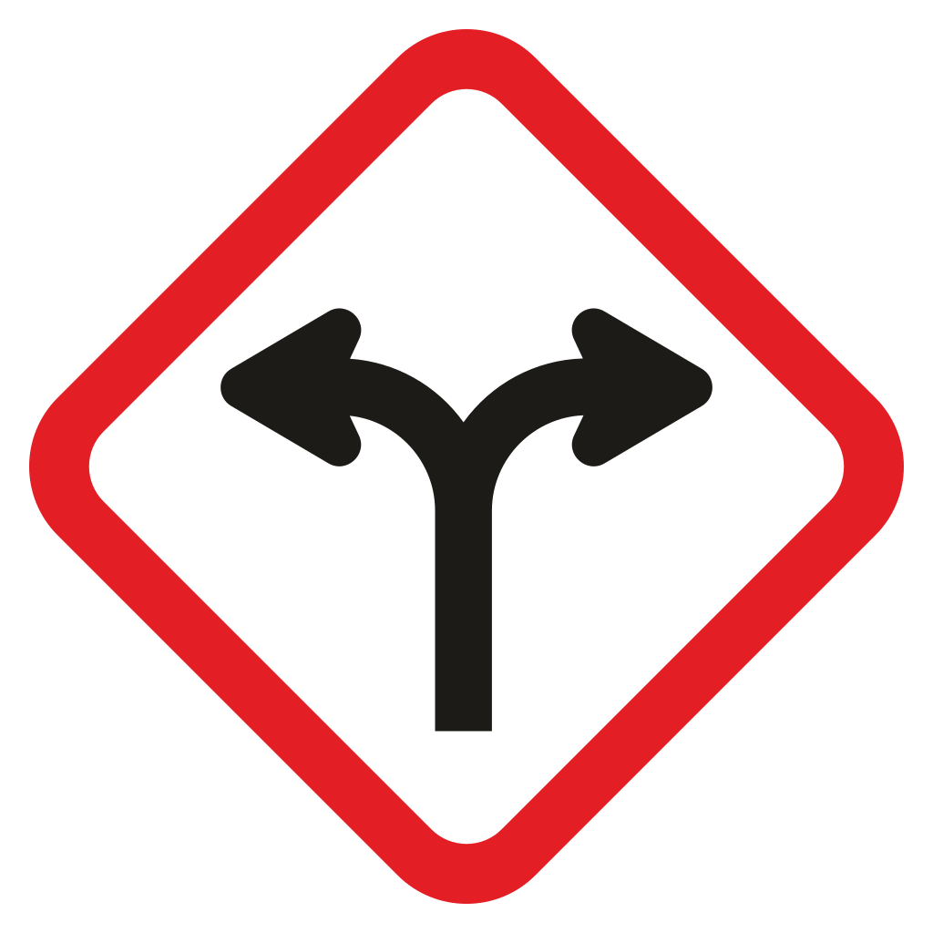 Vector design of a two-way road sign for cutting machines