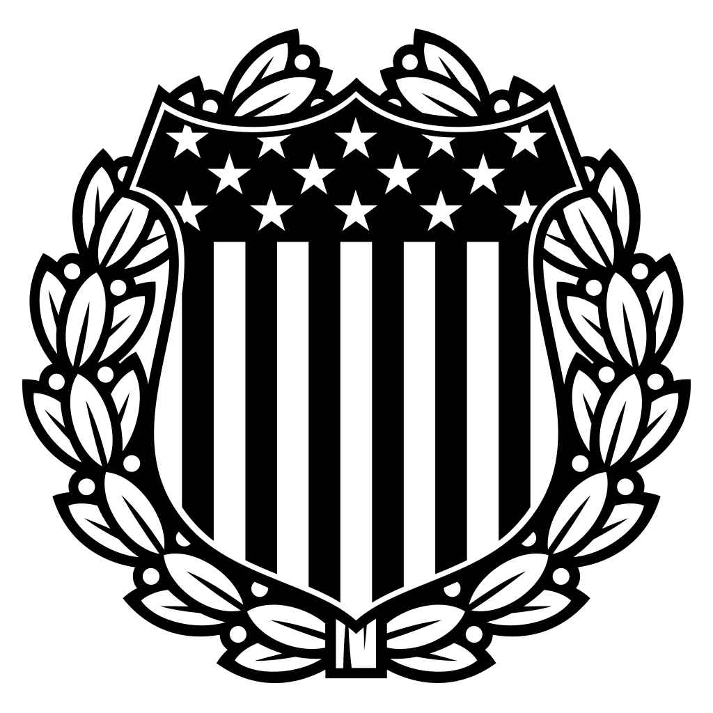 Stylized USA shield emblem for cutting machines design