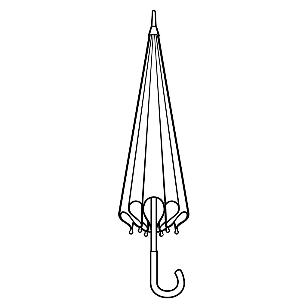 Black and white umbrella vector for craft projects
