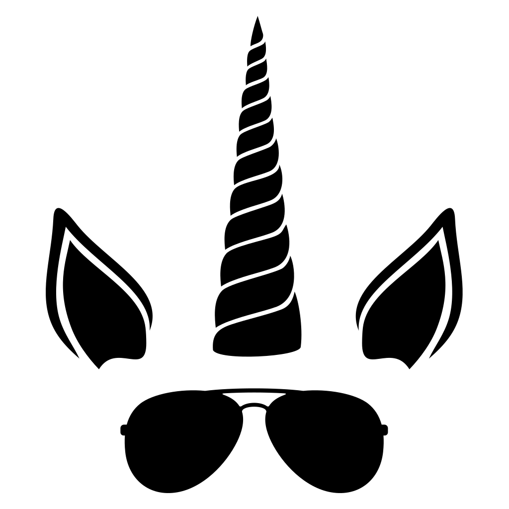 Cool unicorn wearing aviator sunglasses for craft lovers