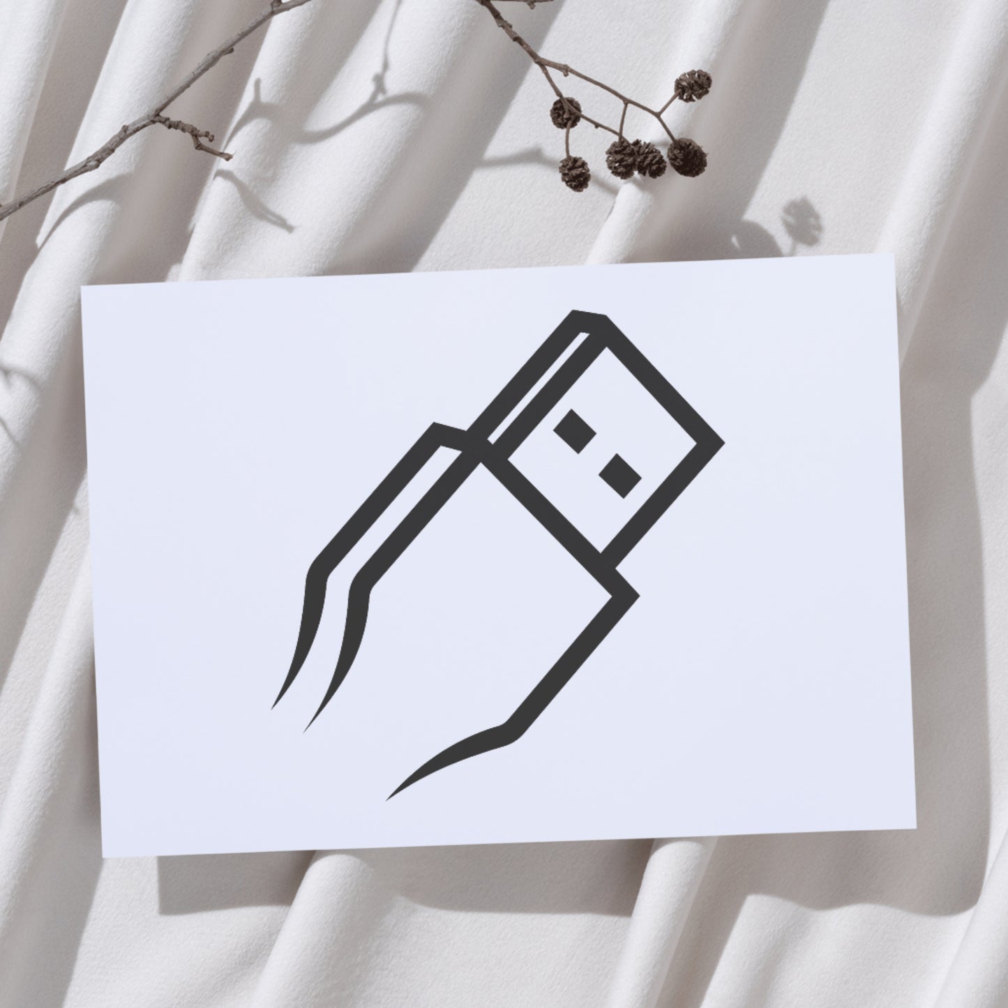 Creative vector design of a flying USB drive in motion